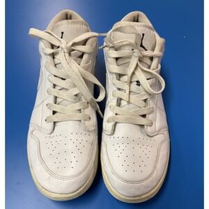 Nike Air Jordan 1 Mid GS White/Black Sneakers 6.5Y/8W 553560-101